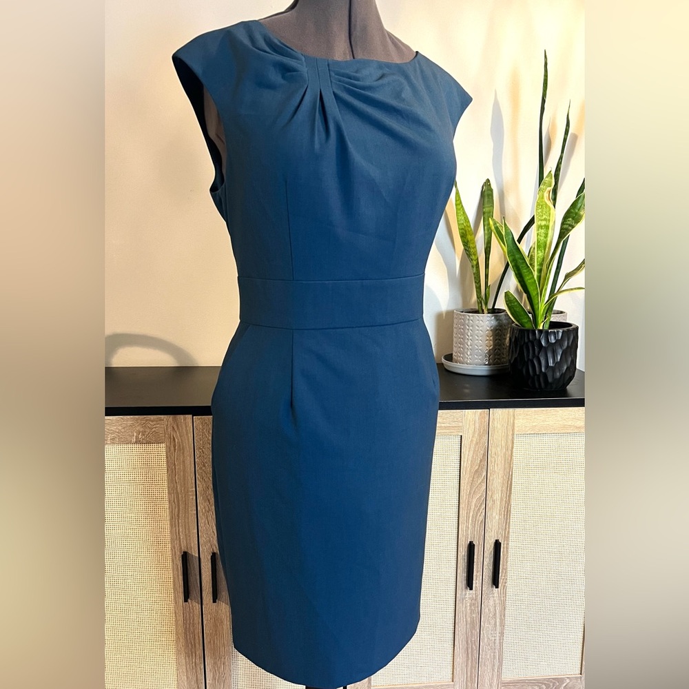 CALVIN KLEIN Blue Shift Dress, Size 14